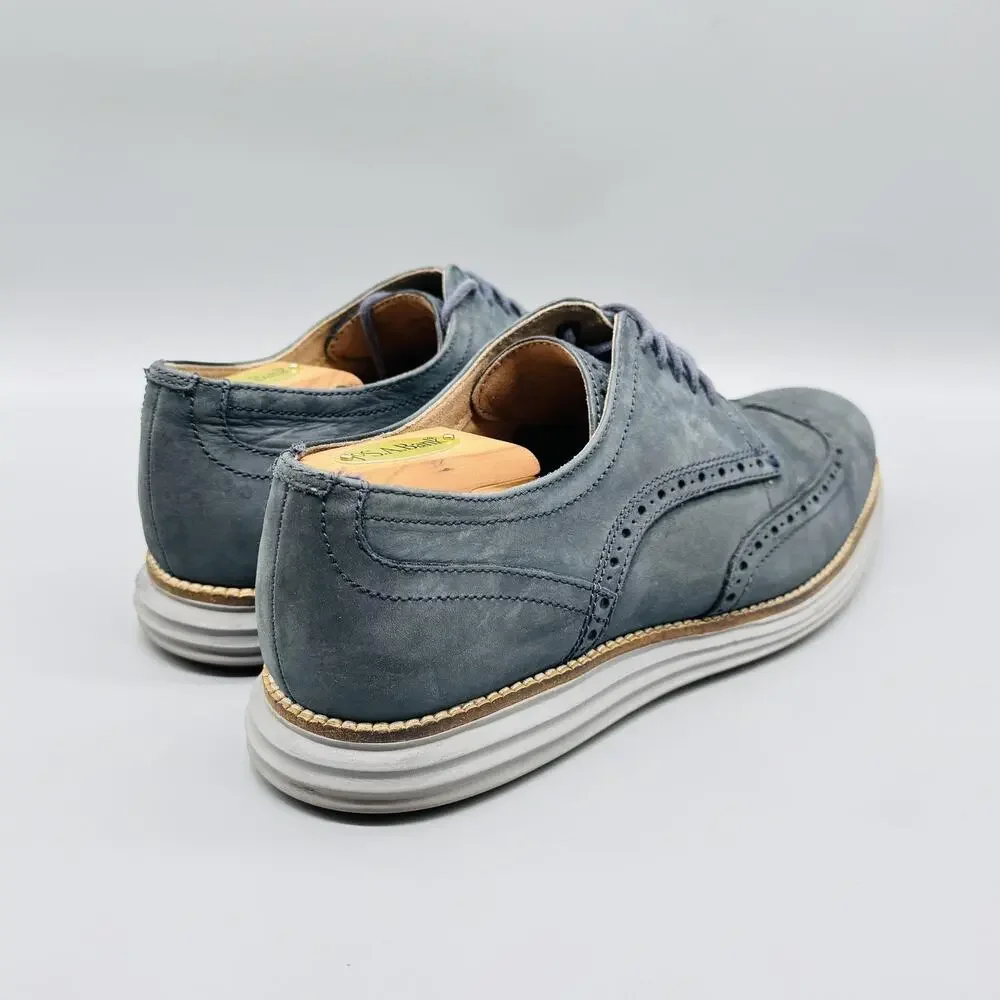 Cole Haan Shoes Mens 9 Blue Leather OriginalGrand Wingtip Oxford Dress Brogue